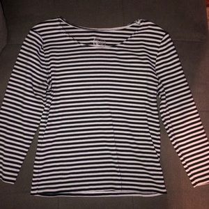 Striped long sleeve crop top